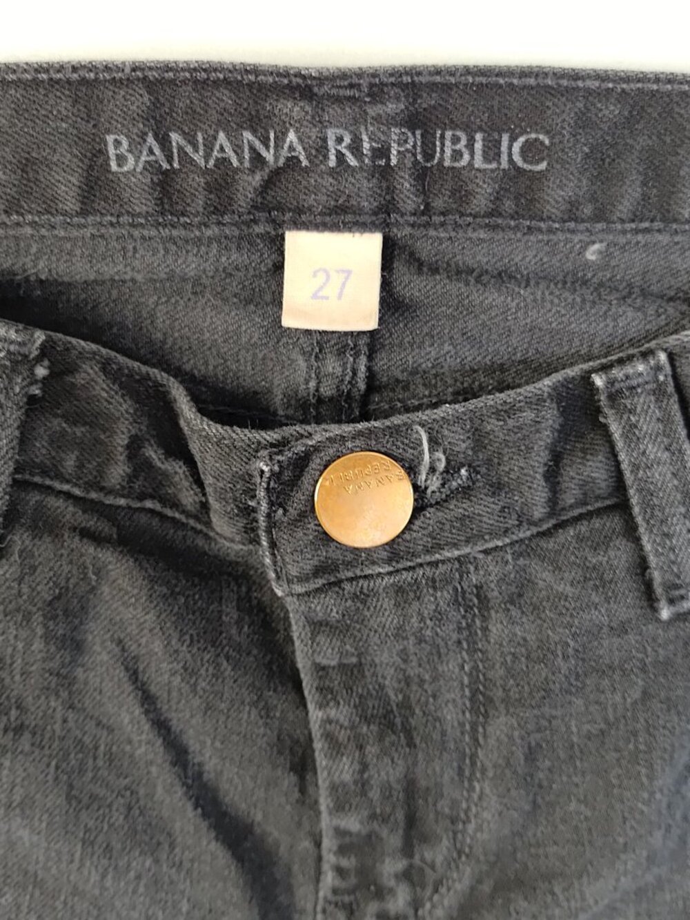 Banana Republic 27 Black Jeans Straight Leg Stretch